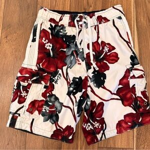 American Eagle Outfitters Blue & White Mesh-Lined Swim Shorts